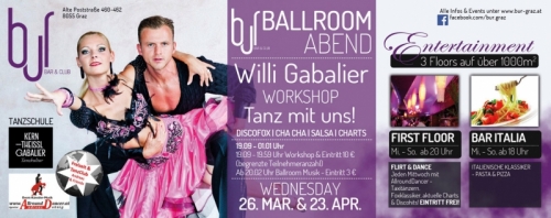 Bur 26.3. & 23.4. Ballroom Gabalier und jeden Mittwoch Let´s Dance 
